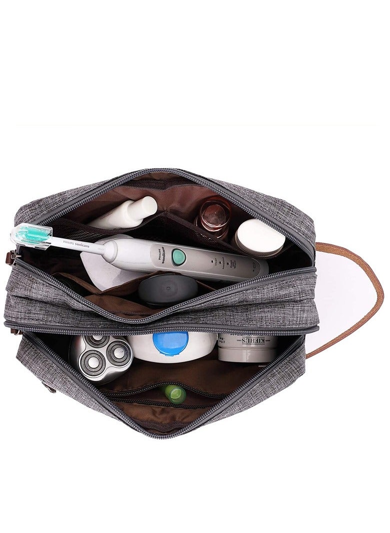 MJZ Travel Toiletry Organizer Bag, Bathroom Bag, Travel Bag with Two Compartments, Waterproof Portable Storage Bag, Cosmetic Bag with Handle Organizer Bag for Men and Women (Black) - Image 3