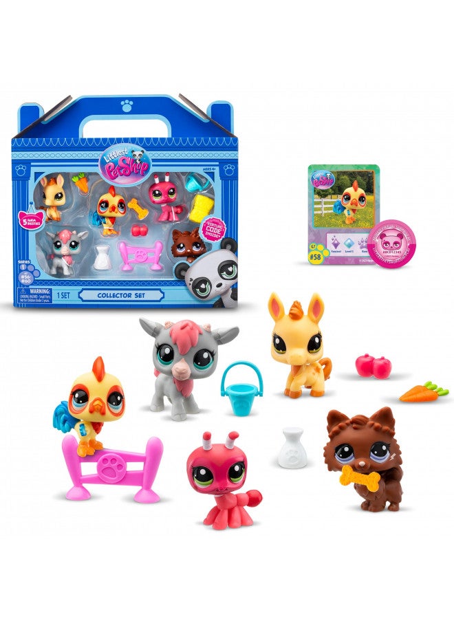 Littlest Pet Shop Farm Besties Collector Set - Gen 7 Bobble Head Pets #56-60, Imagination Toy for Kids 4+ - Image 1