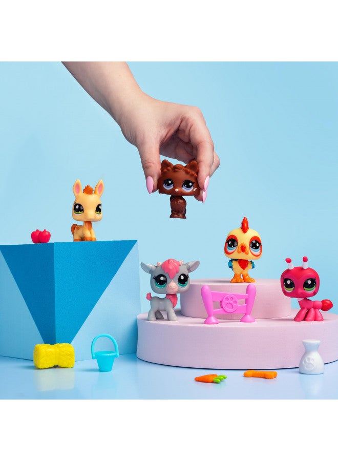 Littlest Pet Shop Farm Besties Collector Set - Gen 7 Bobble Head Pets #56-60, Imagination Toy for Kids 4+ - Image 3