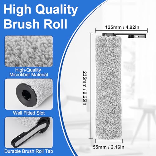 Fixbetter Accessory Set for Tineco iFLOOR 5 Breeze Complete Wet/Dry All-in-One Vacuum Cleaner Replacement Parts, 2 Brush Rollers + 2 Filters + 1 Cleaning Brush - Image 2