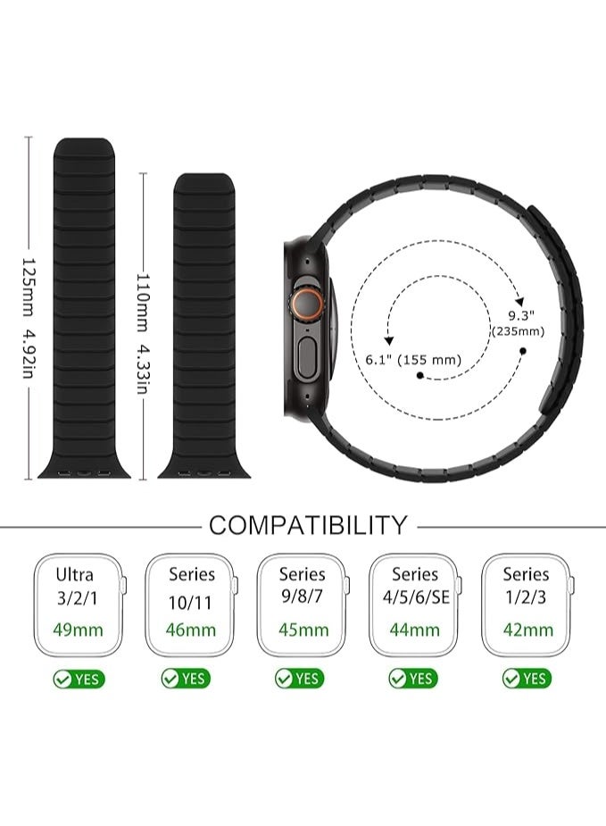 TEMPO Magnetic Silicone Bands Compatible with Apple Watch 49mm 46mm 45mm 44mm 42mm Soft Silicone Replacement Loop Wristband for iWatch Ultra 3 2 1 SE Series 11 10 9 8 7 6 5 4 3 - Image 2