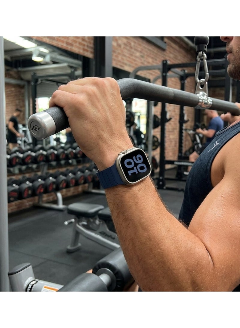 TEMPO Magnetic Silicone Bands Compatible with Apple Watch 49mm 46mm 45mm 44mm 42mm Soft Silicone Replacement Loop Wristband for iWatch Ultra 3 2 1 SE Series 11 10 9 8 7 6 5 4 3 - Image 4