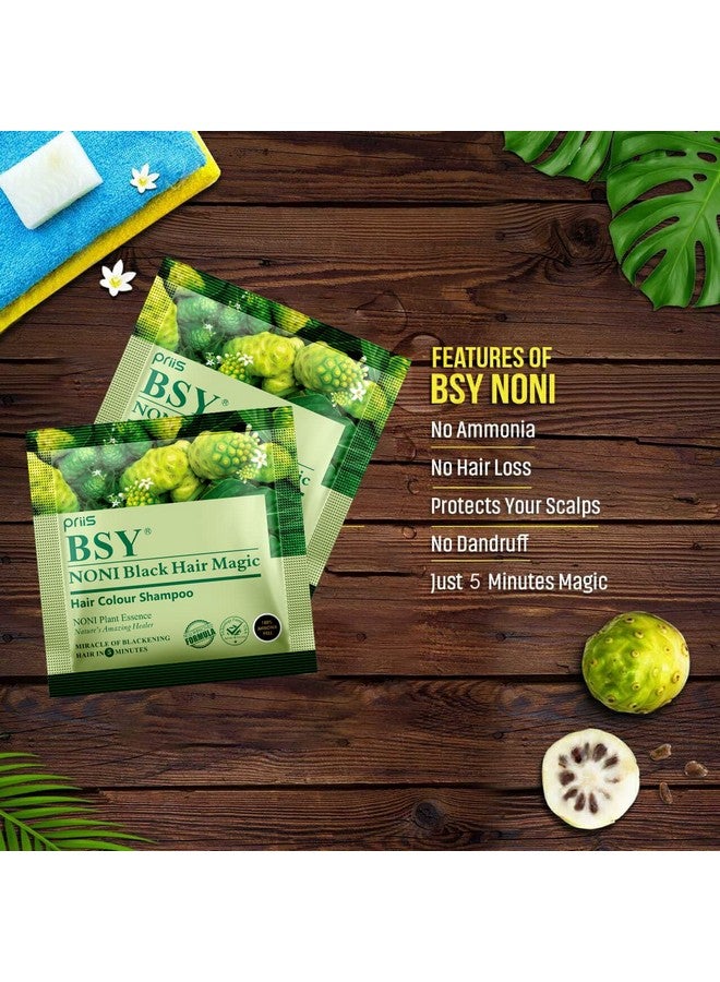 بي اس واي شامبو تلوين الشعر BSY Noni Black Hair Magic (12 مل × 24 كيسًا) | شامبو تلوين الشعر الخالي من الأمونيا للرجال | شامبو صبغ الشعر الأسود الطبيعي الدائم للنساء | صبغة شعر فاكهة النوني | صبغة شعر في 5 دقائق | شامبو تلوين الشعر سهل الاستخدام - Image 5