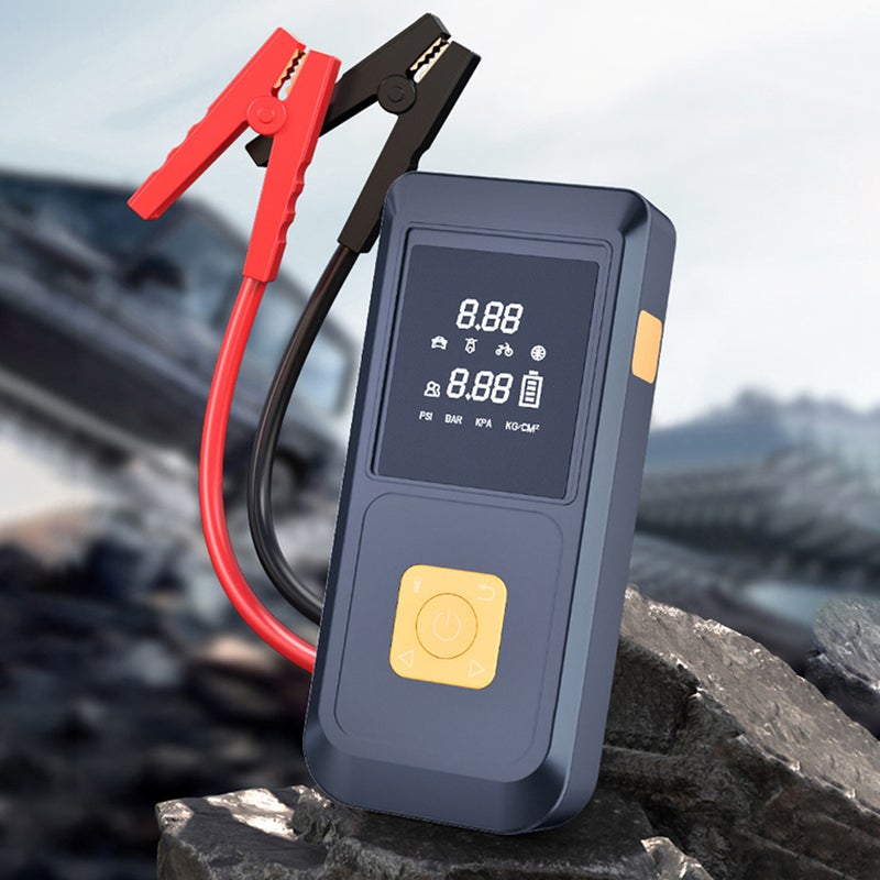 Car Tire Inflation Pump Car Jump Starter Multifunctional Mobilephone Recharger Electric Motorcycle Car Battery Starter Auto Tyre Inflator with LED Light - Image 3
