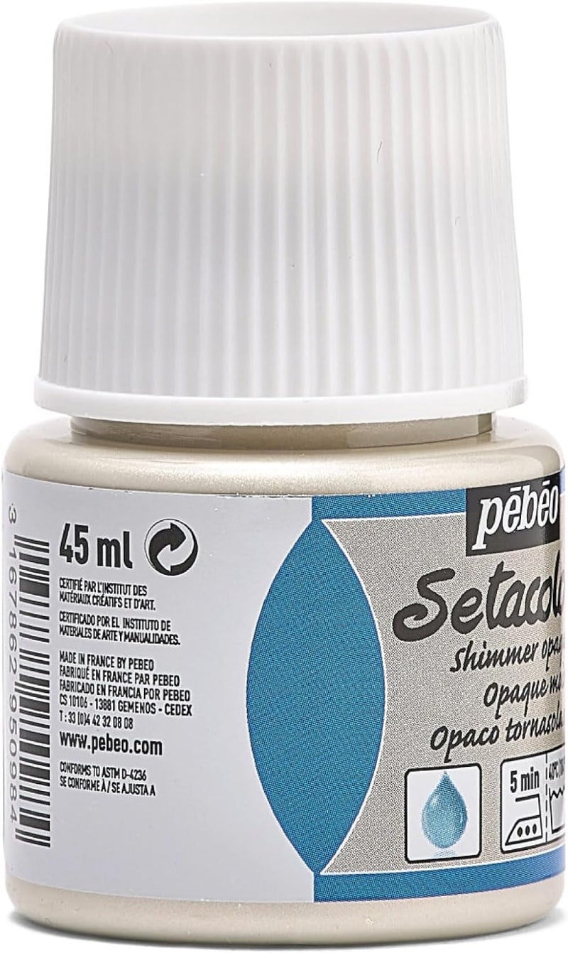 Pebeo Setacolor Opaque Fabric Paint 45-Milliliter Bottle, Shimmer Ivory - Image 4