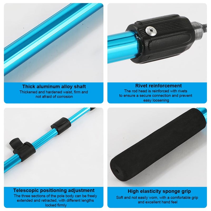 HASTHIP ® 116cm Telescopic Hook for Garbage Lifting, Stainless Steel Hook Pole, Anti-Slip Outdoor Retrieval Tool for Catching Handling Grabber Separate Small Objects - Image 3
