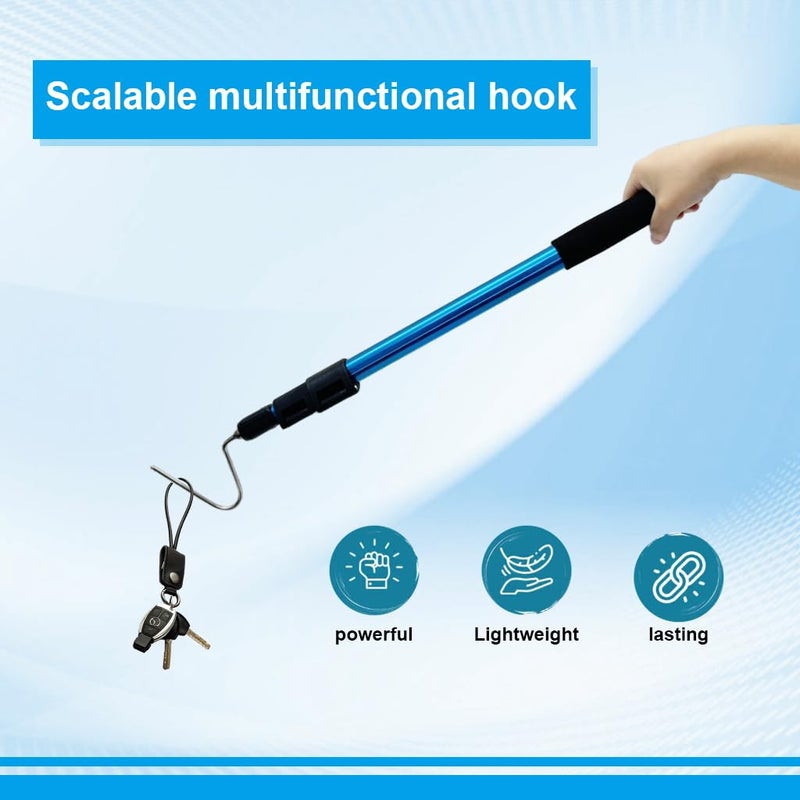 HASTHIP ® 116cm Telescopic Hook for Garbage Lifting, Stainless Steel Hook Pole, Anti-Slip Outdoor Retrieval Tool for Catching Handling Grabber Separate Small Objects - Image 4