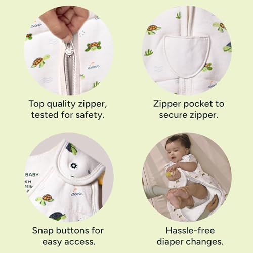 NINTARABABY 1.5 TOG Sleep Sack - Premium Organic Cotton, Soft, Breathable, Winter Swaddle & Wearable Blanket for Newborns, Infants (18-24 Months), Unisex Baby Sleeping Bag, Gifts for Babies - Image 5