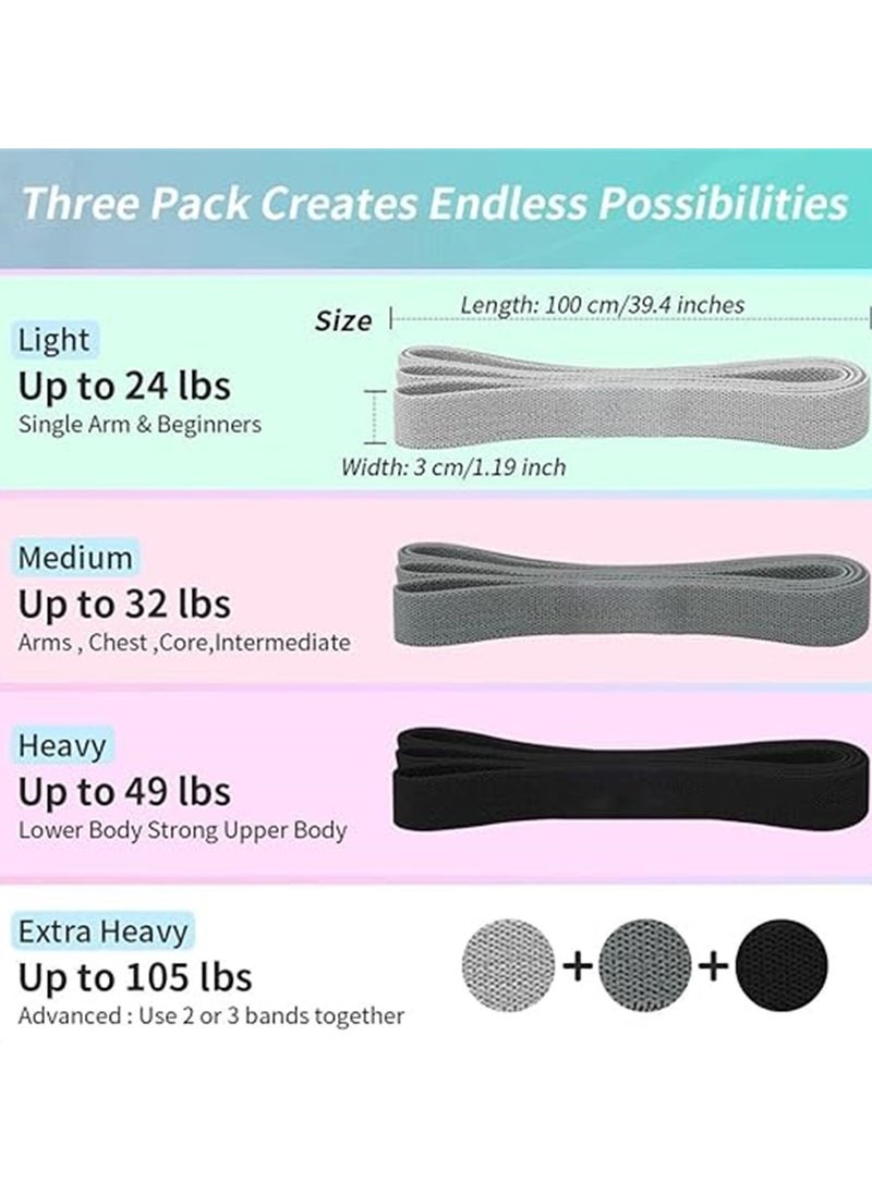 ARCHAEOPTERYX - Long Resistance Bands Set, Fabric Exercise Bands for Working Out, 3 Pack Pull up Assistance Bands, Stretch Bands, Resistance Loop Bands for Training, Physical Therapy, Home Gym Workouts - Image 1