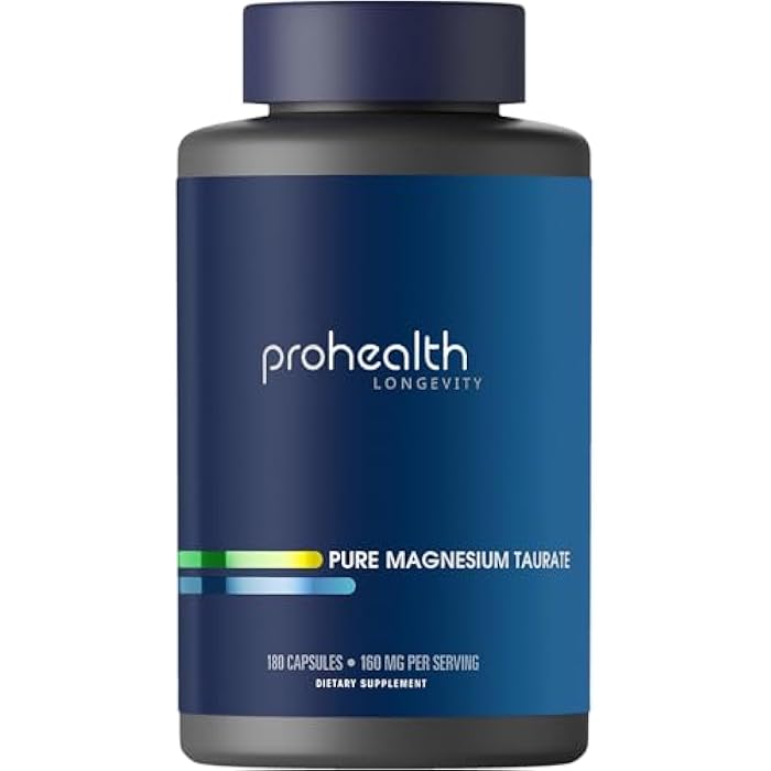 ProHealth بروهيلث بيور ماغنيسيوم توريت، 160 ملغ لكل حصة | مكمل للتوافر الحيوي الأمثل لصحة الشيخوخة | يدعم صحة الدماغ والقلب والعضلات | مختبر من طرف ثالث للجودة | 180 كبسولة - Image 1