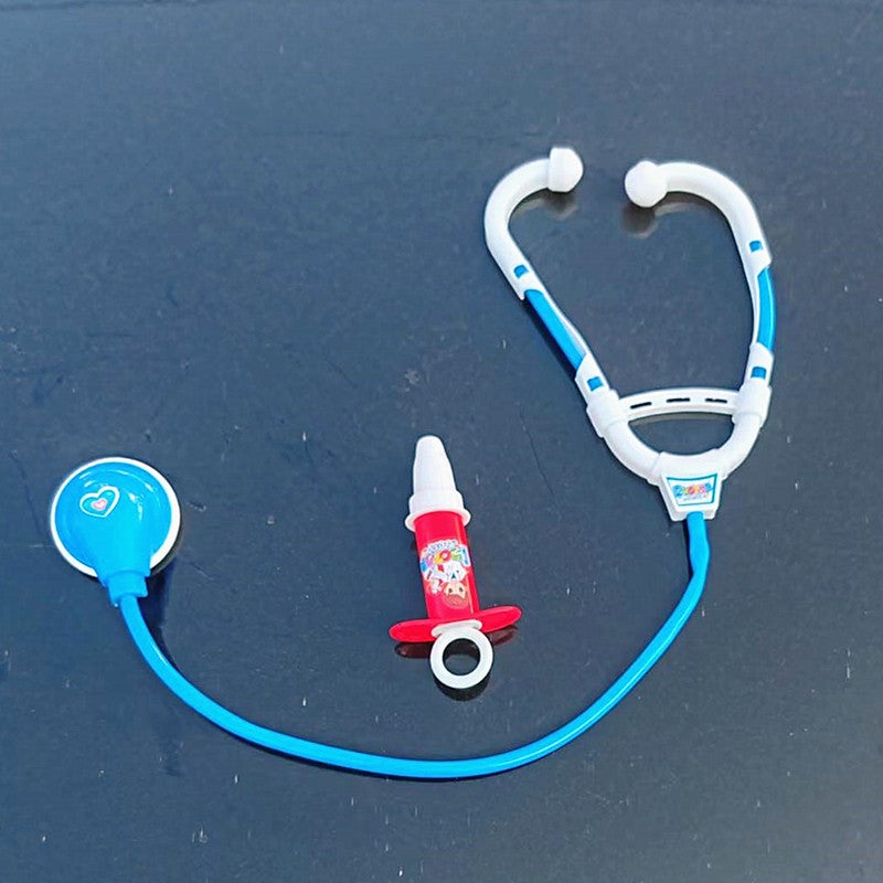 Kids Doctor Nurse Uniform Role Play Costume blue stethoscope syringe blue stethoscope syringe
