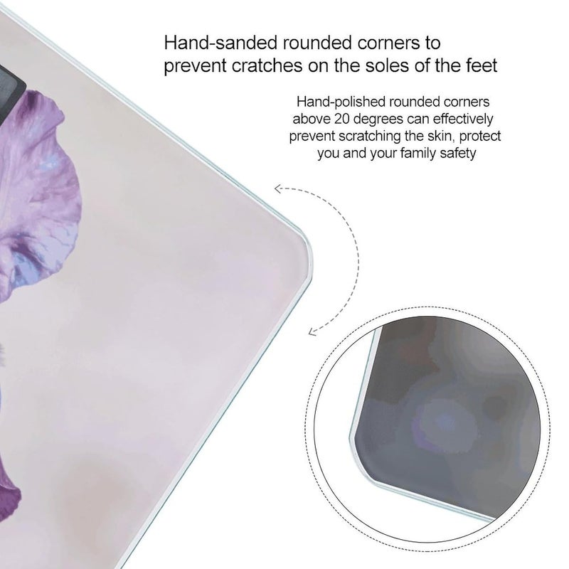 Purple Iris Weight Scale Household High Precision Digital Body Scale Cute Compact Slim Bathroom Scale Sleek Modern Personal Body Weighing Machine for Bedroom Kitchen and Bathroom - Image 4