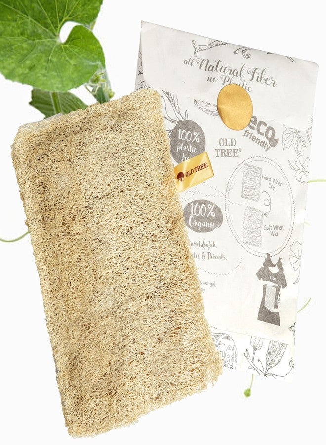 أولد تري ليفة استحمام مستطيلة الشكل من أولد تري (عبوة من قطعتين) للنساء والرجال | إسفنجة ليفة طبيعية 100% للاستحمام | ليفة طبيعية صديقة للبيئة وقابلة للتحلل الحيوي | ليفة طبيعية قابلة للتحلل الحيوي - Image 2