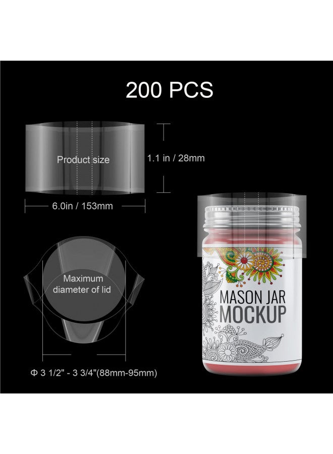 AOUKAR Shrink Wrap Bands for Bottles Jars Seals Shrinkable Plastic Sealer Heat Shrink Bands Cap Seal for Jars Bottles Mouth Shrink Bag Refillable Shrink Wrap Container200 Pieces6 x 1.1Inch153 x 28mm  - Image 1