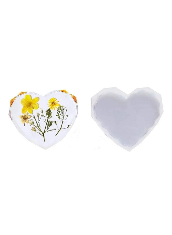 AmigozZ Diamond Cut Heart Shape Multipurpose Silicone Coaster Mould for Epoxy Resin, Silicon DIY Coaster Molds Diamond Cut Heart Agate Uneven Shape(1pc) - Image 5