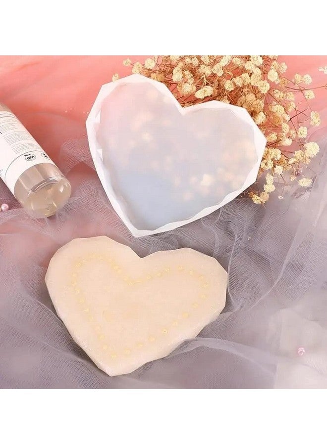 AmigozZ Diamond Cut Heart Shape Multipurpose Silicone Coaster Mould for Epoxy Resin, Silicon DIY Coaster Molds Diamond Cut Heart Agate Uneven Shape(1pc) - Image 4