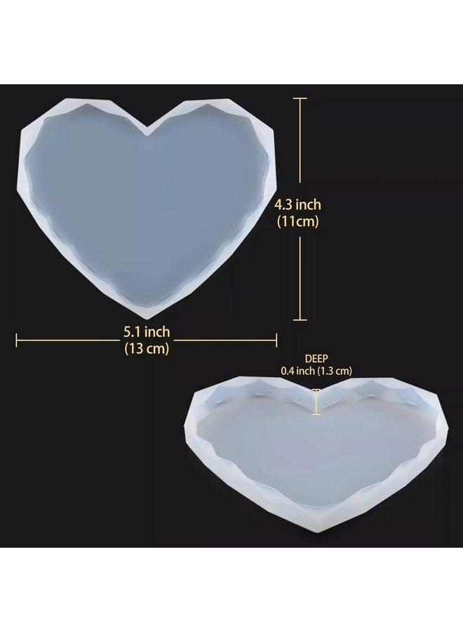 AmigozZ Diamond Cut Heart Shape Multipurpose Silicone Coaster Mould for Epoxy Resin, Silicon DIY Coaster Molds Diamond Cut Heart Agate Uneven Shape(1pc) - Image 2