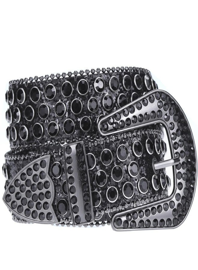 UTOWO Rhinestone Belt for Women Men, Western Cowgirl Cowboy Bling Studded Leather Belt for Jeans Pants - Image 5