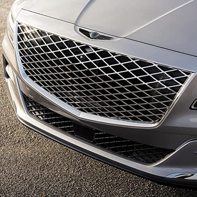 ريحني غطاء محرك أمامي أسود لامع، شعار الجناح الأوسط، شعار الشارة، تشطيمات التشكيل لجينيسيس Gv80 2021 2022 2023 - Image 3