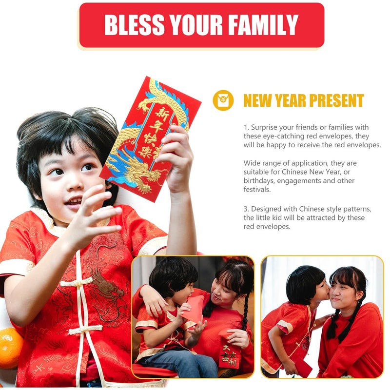 36 Pcs Chinese Red Envelopes Year Of Dragon Money Cash Packets Decorative Spring Festival Celebration Supplies - Image 4