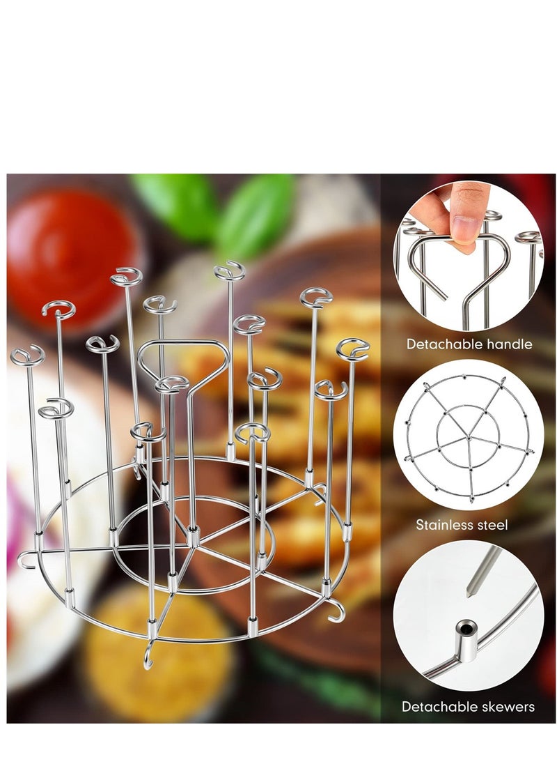 SYOSI Stainless Steel Skewer with Dehydrator Stand Compatible with 8 Quart Pressure Cookers and for Ninja Foodi 8 Quar Kabob Grill Air Fryer Accessory  - Image 2