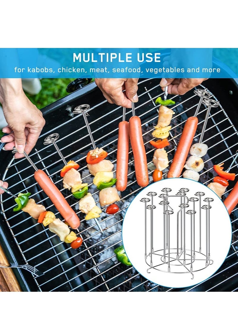 SYOSI Stainless Steel Skewer with Dehydrator Stand Compatible with 8 Quart Pressure Cookers and for Ninja Foodi 8 Quar Kabob Grill Air Fryer Accessory  - Image 3