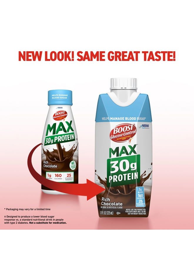 Boost Glucose Control Max 30g Protein Nutritional Drink, Rich Chocolate, 11 Fl Oz (Pack of 12) - Image 2