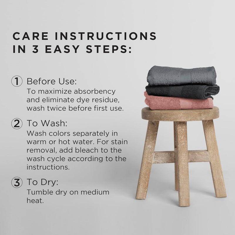 Fromm ColorSafe 100% Cotton Bleach Proof Salon Hair Towels - 6 Pack, Black, 16" x 29" - Image 4