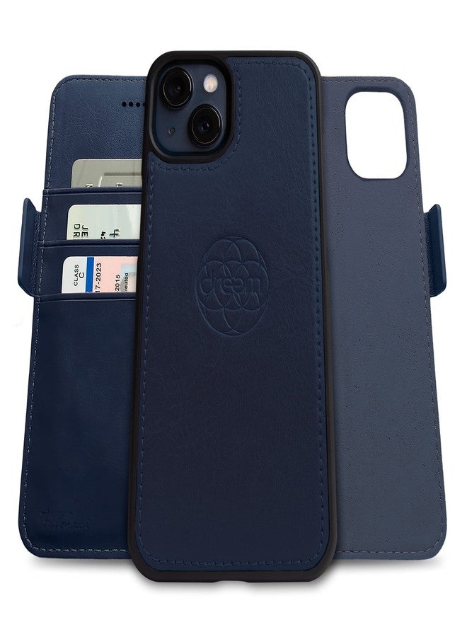 Dreem Fibonacci Wallet Case for iPhone 13 | 2-in-1 Detachable Vegan Leather Cover with Built-in Kick-Stand, RFID Blocking Card Holder, MagSafe Compatible [Royal] - Image 1
