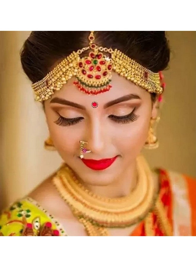 VAMA Maroon & Red Golden Crystal Stone Bindi for Women Pottu Kumkum Sindoor Bindee Sticker Bridal Bindi for Wedding Stone Bindi for Girls (Size 7mm - Pack of 120 Bindis Stone) - Image 3