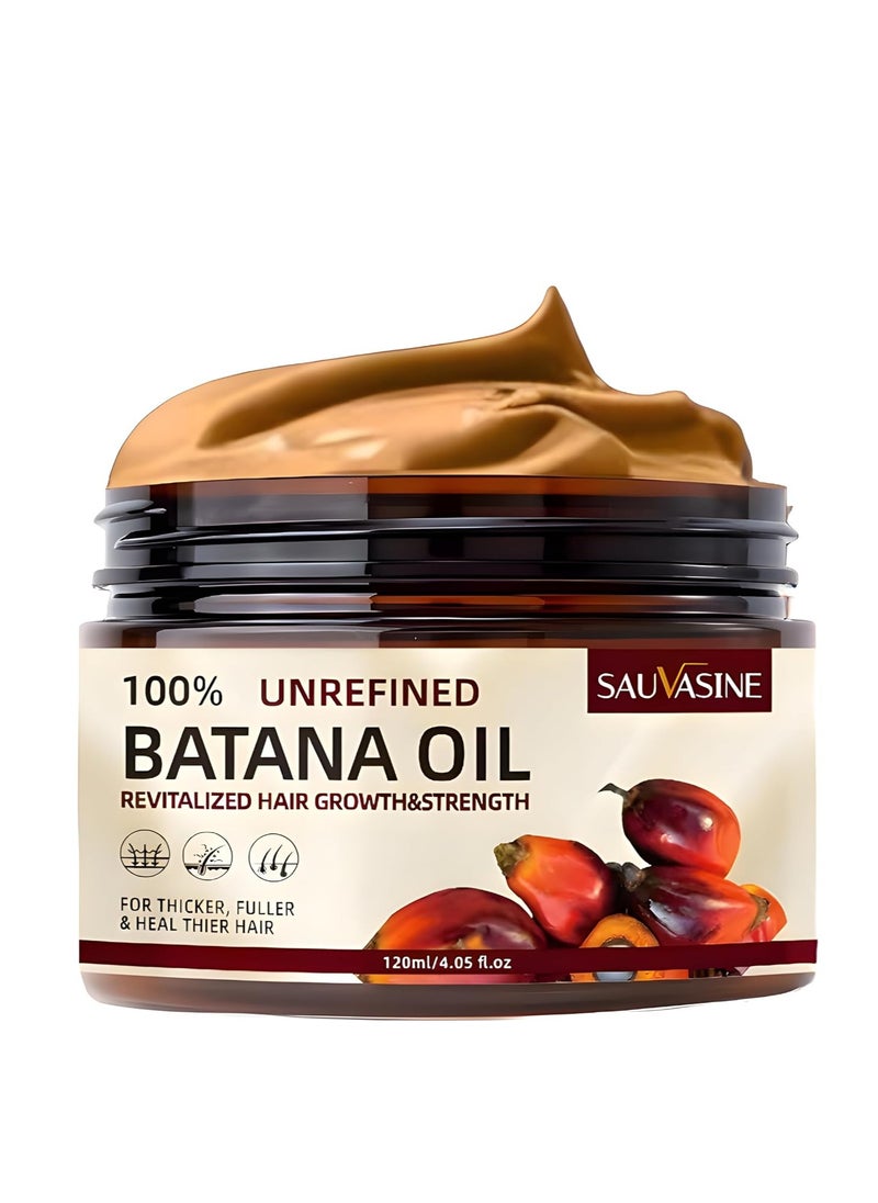 SAUVASINE - Batana Oil for Hair Growth – 100% Pure, Organic, Unrefined – Repairs, Prevents Hair Loss, Boosts Thickness – Men & Women – 4.05 Oz - Image 1