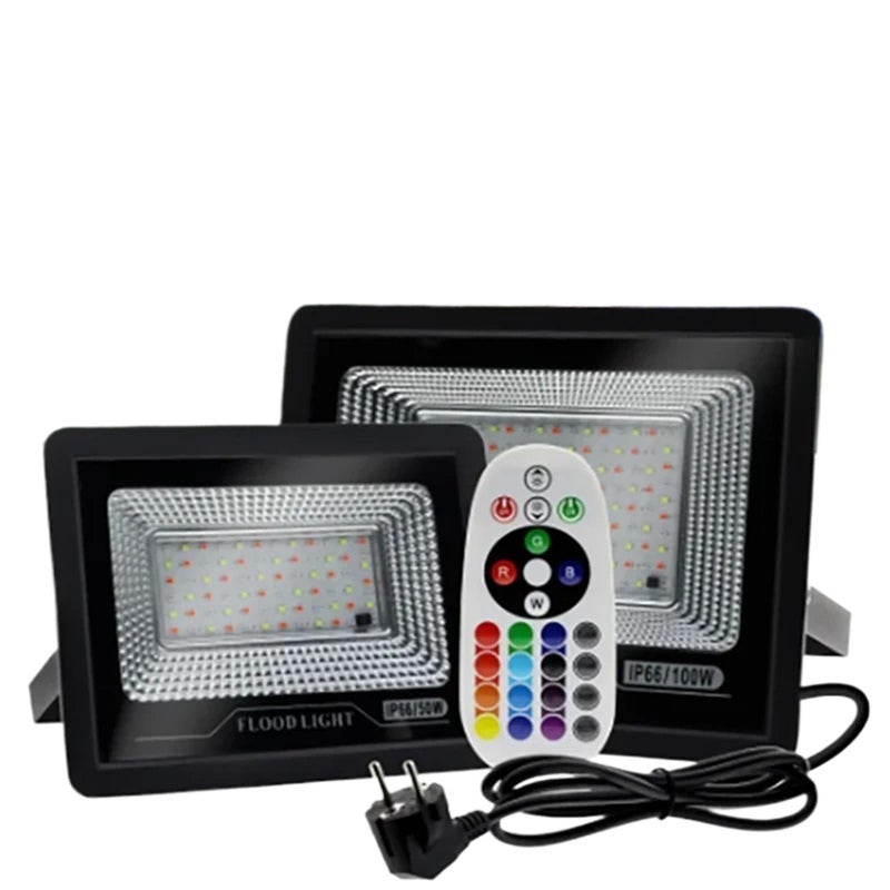 50W RGB Flood Light IP66 Waterproof Outdoor Color Changing Spotlight For Garden Landscape Lighting No Plug - Image 3