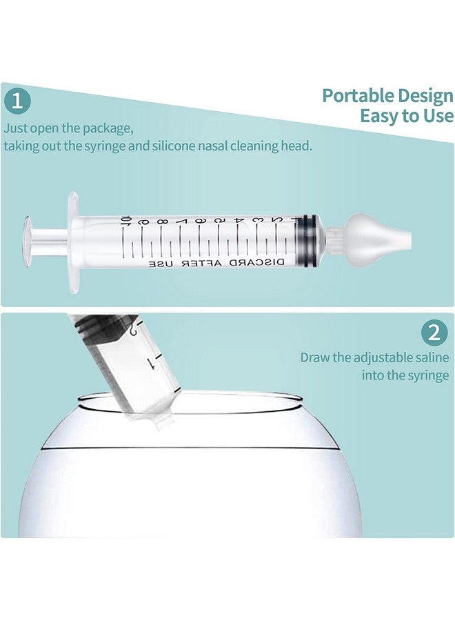 JUSONEY Baby Nose Syringe - Professional Fly Baby Irrigator with Clean and Reusable Silicone Nose Tips (2 Pieces) - Image 3