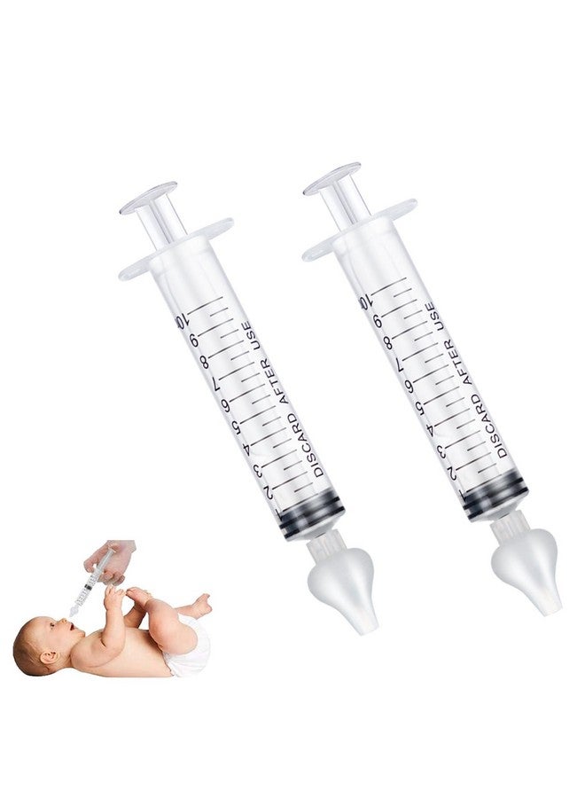 JUSONEY Baby Nose Syringe - Professional Fly Baby Irrigator with Clean and Reusable Silicone Nose Tips (2 Pieces) - Image 1