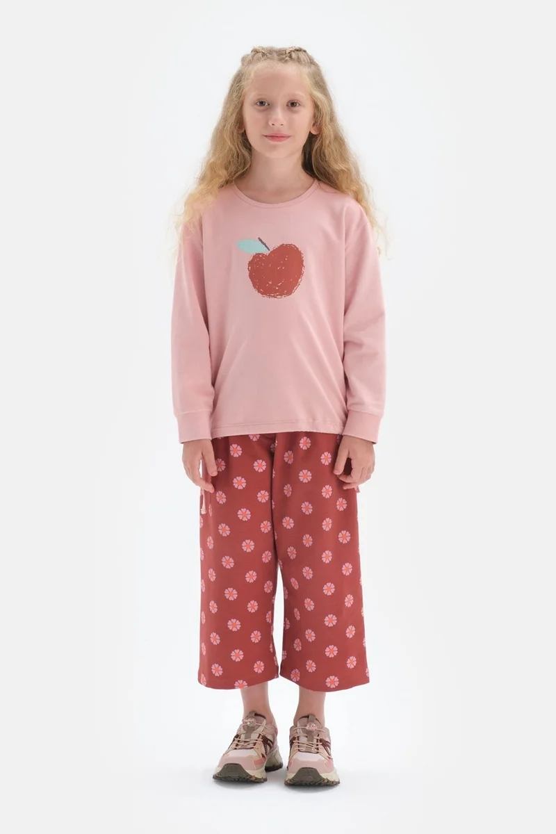 داجي Tile High Waist Floral Printed Cotton Pant