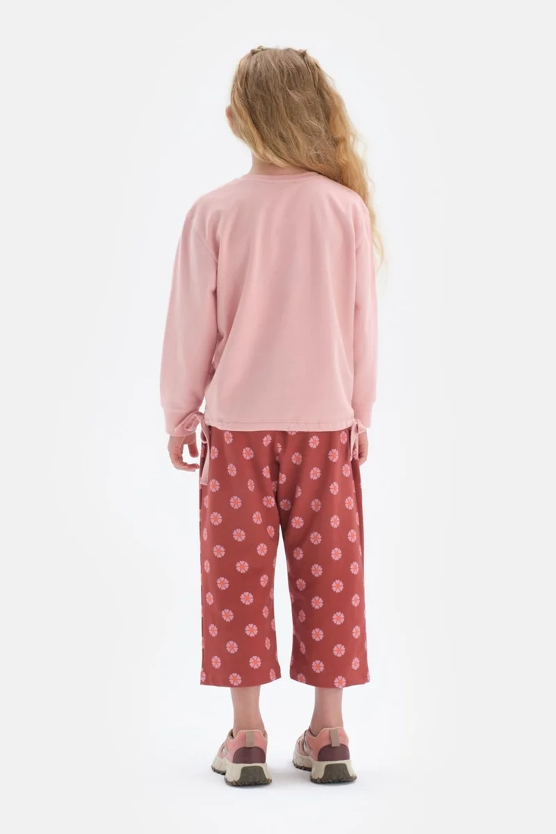 داجي Tile High Waist Floral Printed Cotton Pant