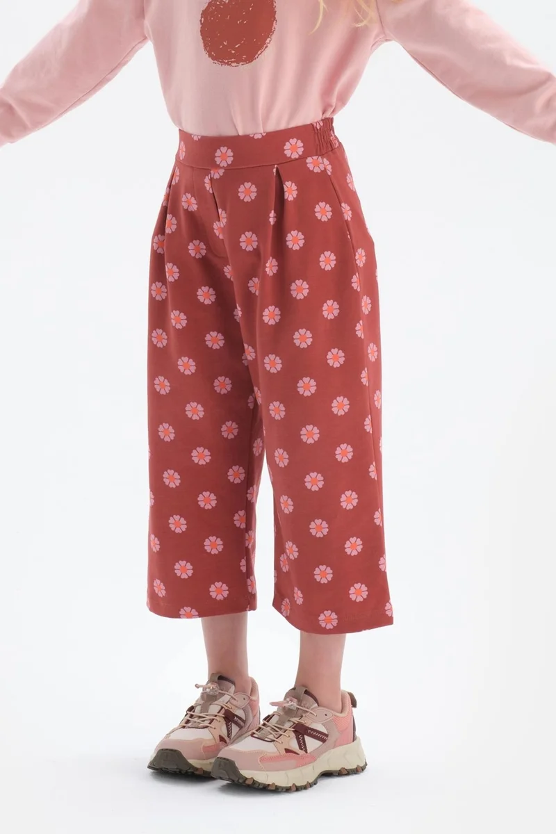 داجي Tile High Waist Floral Printed Cotton Pant