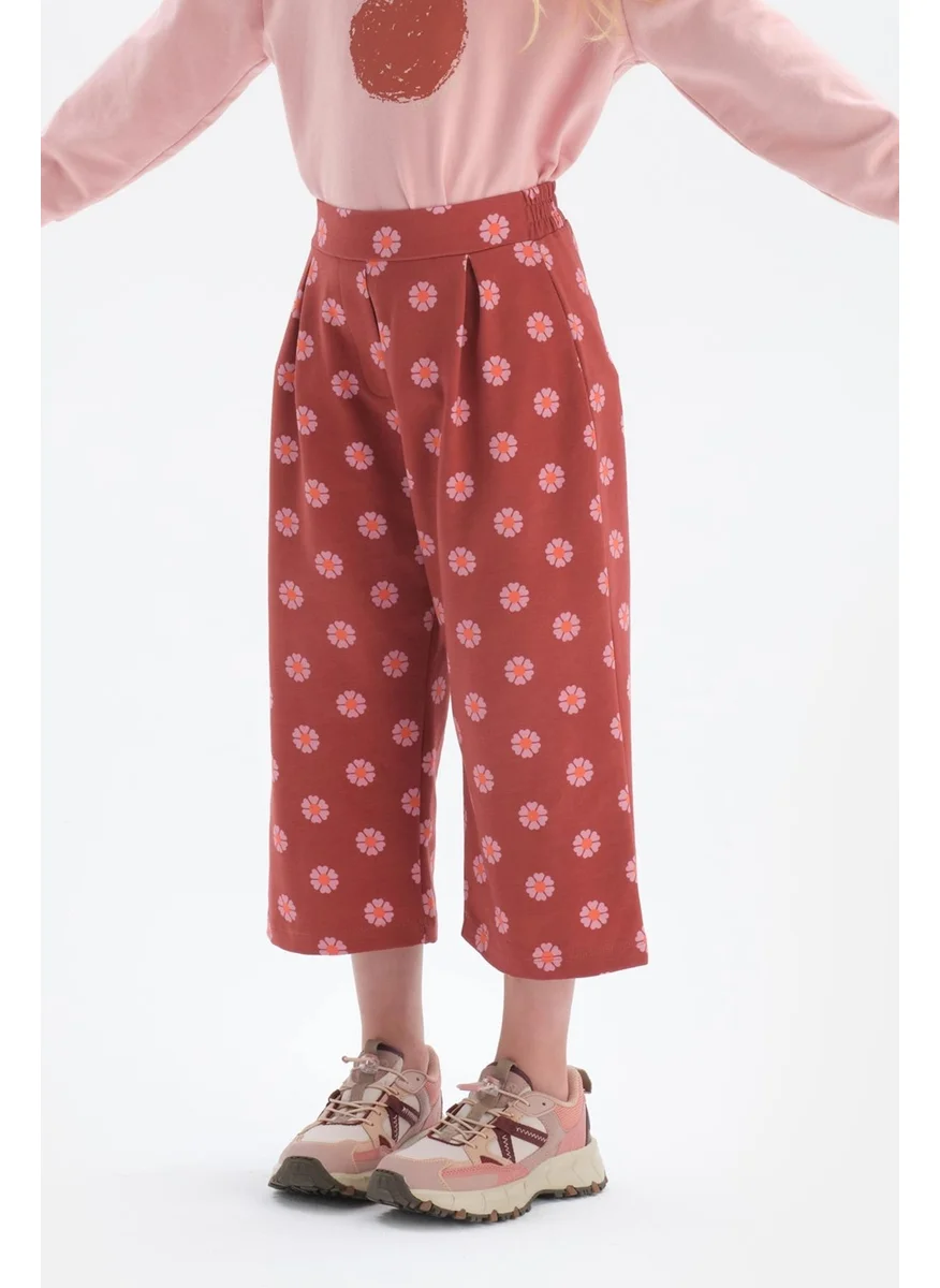 داجي Tile High Waist Floral Printed Cotton Pant