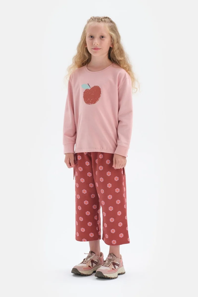 داجي Tile High Waist Floral Printed Cotton Pant