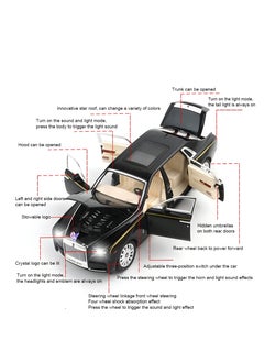 CHE ZHI Exquisite Car Model 1/32 Rolls-Royce Phantom Model Car, Alloy Pull Back Toy Car with Sound and Light for Kids Boy Girl Birthday Gift Black  - Image 5