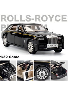 CHE ZHI Exquisite Car Model 1/32 Rolls-Royce Phantom Model Car, Alloy Pull Back Toy Car with Sound and Light for Kids Boy Girl Birthday Gift Black  - Image 3