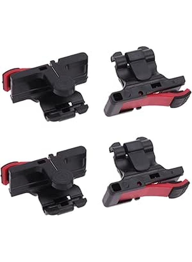 4 Pcs Mobile Game Controller Joystick with Fire Buttons for Smartphones Tablets Easy Install Black Red - Image 1