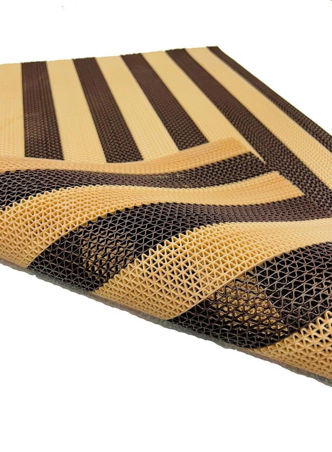 Avideco Double Colour Anti Skid & Multipurpose/Bathroom Mat/Shower Mat/Carpet/Rugs/Rainmat/Swimming Pool Mat|Waterproof Doormat for Indoor/Outdoor Home Office Entrance| (Beige-Brown, 2x3Ft) - Image 1