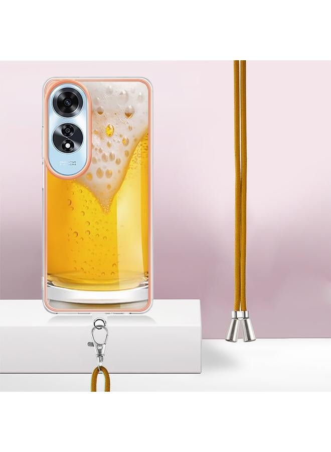 S-TOP Case For OPPO A60 Electroplating Dual-side IMD Phone Case with Lanyard - Image 3