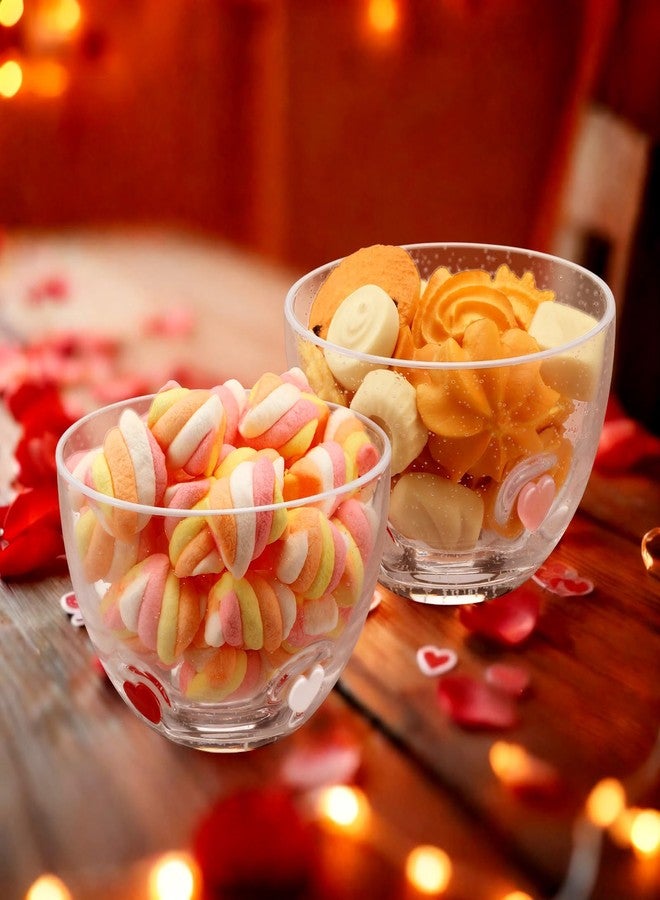 بوتشن طقم أوعية تقديم وجبات خفيفة على شكل قلب من بوتشن، قطعتان، سعة 14 أونصة، مصنوعة من الزجاج الشفاف، مثالية لتقديم الحلوى والحلويات، مع تصميم على شكل قلب، هدية رائعة لحفلات رومانسية وتزيين طاولة الطعام. - Image 5