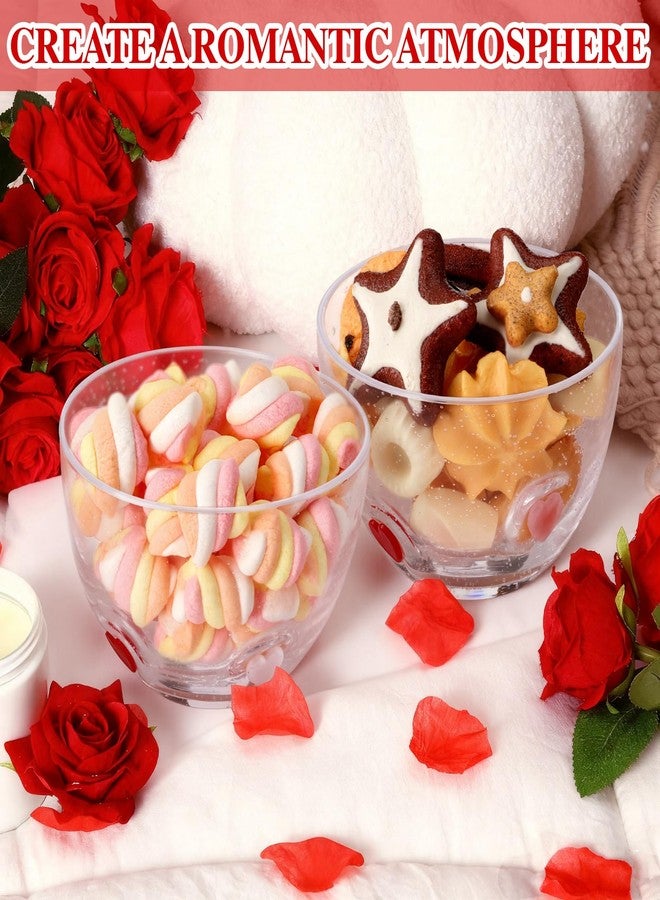 بوتشن طقم أوعية تقديم وجبات خفيفة على شكل قلب من بوتشن، قطعتان، سعة 14 أونصة، مصنوعة من الزجاج الشفاف، مثالية لتقديم الحلوى والحلويات، مع تصميم على شكل قلب، هدية رائعة لحفلات رومانسية وتزيين طاولة الطعام. - Image 2