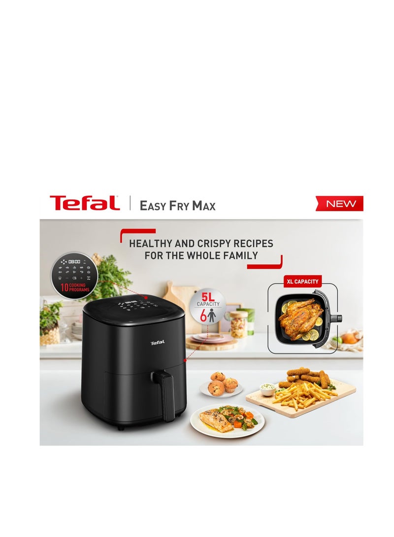 Tefal Easy Fry Max - Hot Air Fryer - 5L Capacity - 10 Preset Programs - Digital - EY2458EG 5 L 1500 W EY2458EG Black - Image 4