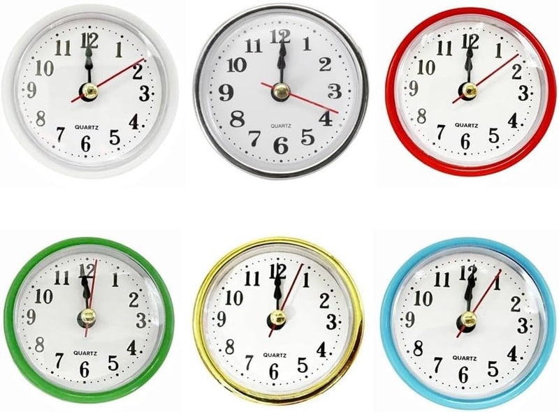 65mm Quartz Clock Movement Insert with Colorful Trim and Clear Arabic Numerals for DIY Repair and Replacement Projects, Gold/Silver/White/Red/Blue/Green(White) - Image 2