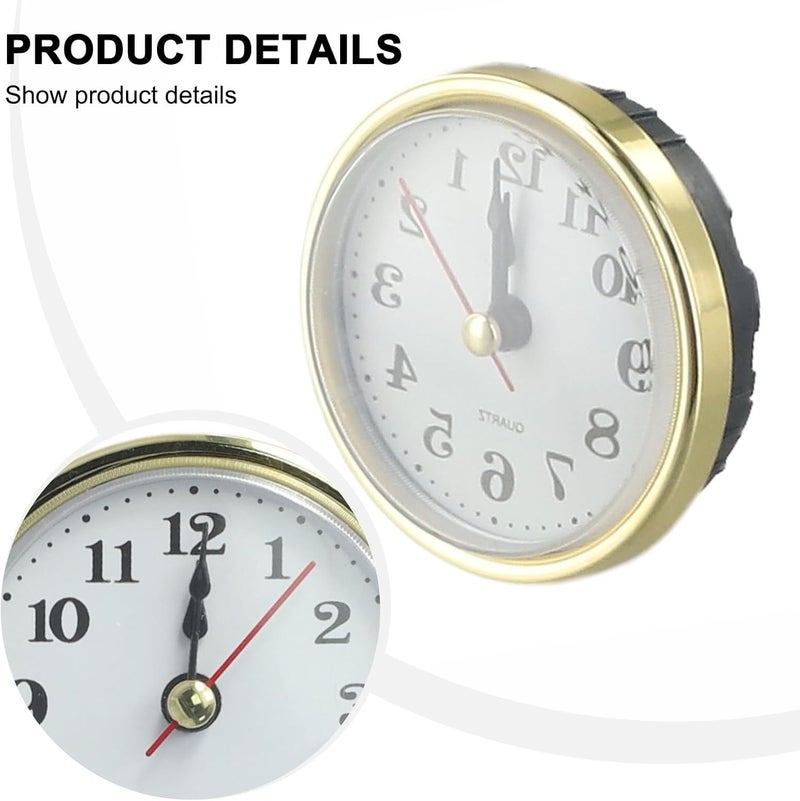 65mm Quartz Clock Movement Insert with Colorful Trim and Clear Arabic Numerals for DIY Repair and Replacement Projects, Gold/Silver/White/Red/Blue/Green(White) - Image 5