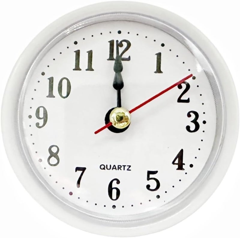 65mm Quartz Clock Movement Insert with Colorful Trim and Clear Arabic Numerals for DIY Repair and Replacement Projects, Gold/Silver/White/Red/Blue/Green(White) - Image 1